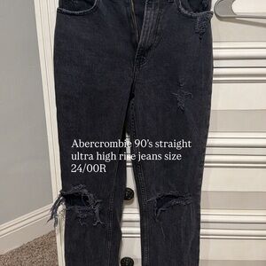 Abercrombie & Fitch Black Straight Leg Jeans CURVE LOVE